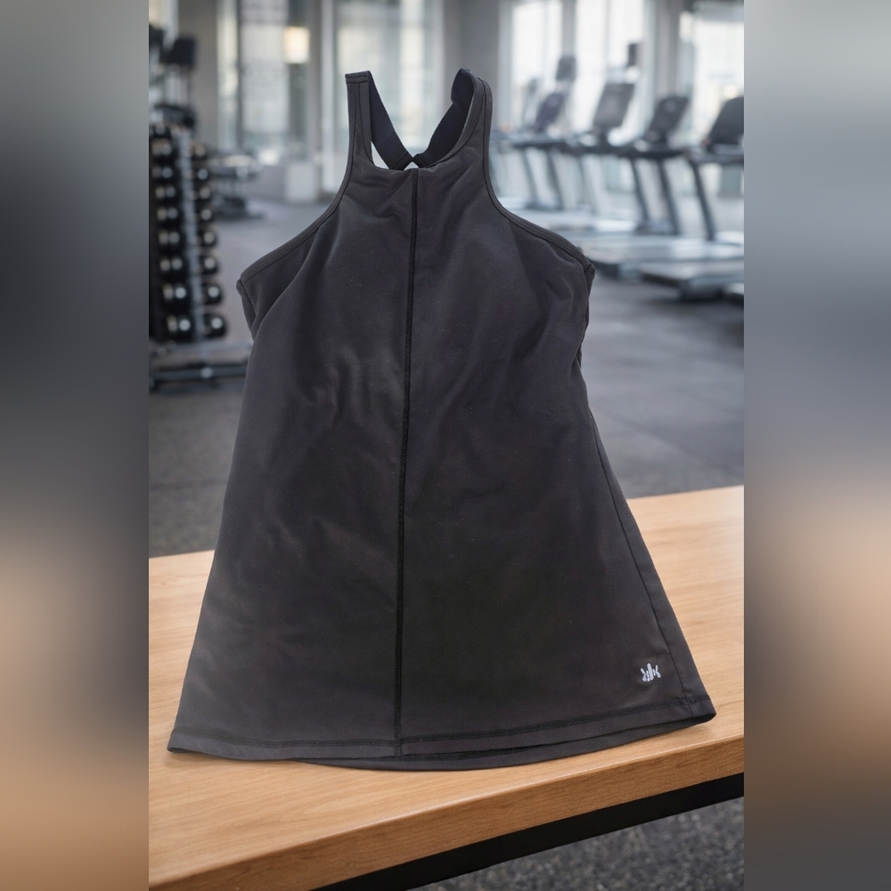 Kyodan Black High Neck Flowy Tank Top Sz Med